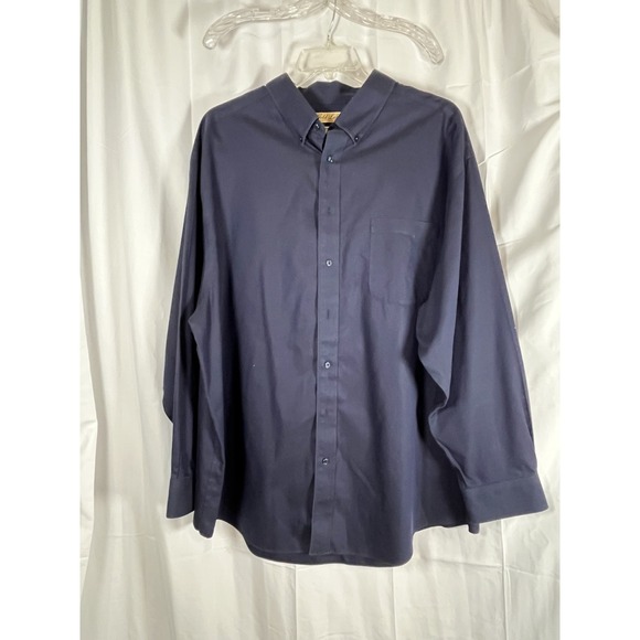 Roundtree & Yorke Other - Roundtree Yorke Advance Gold Label Dress Shirt No Iron 3XB Navy Button Down